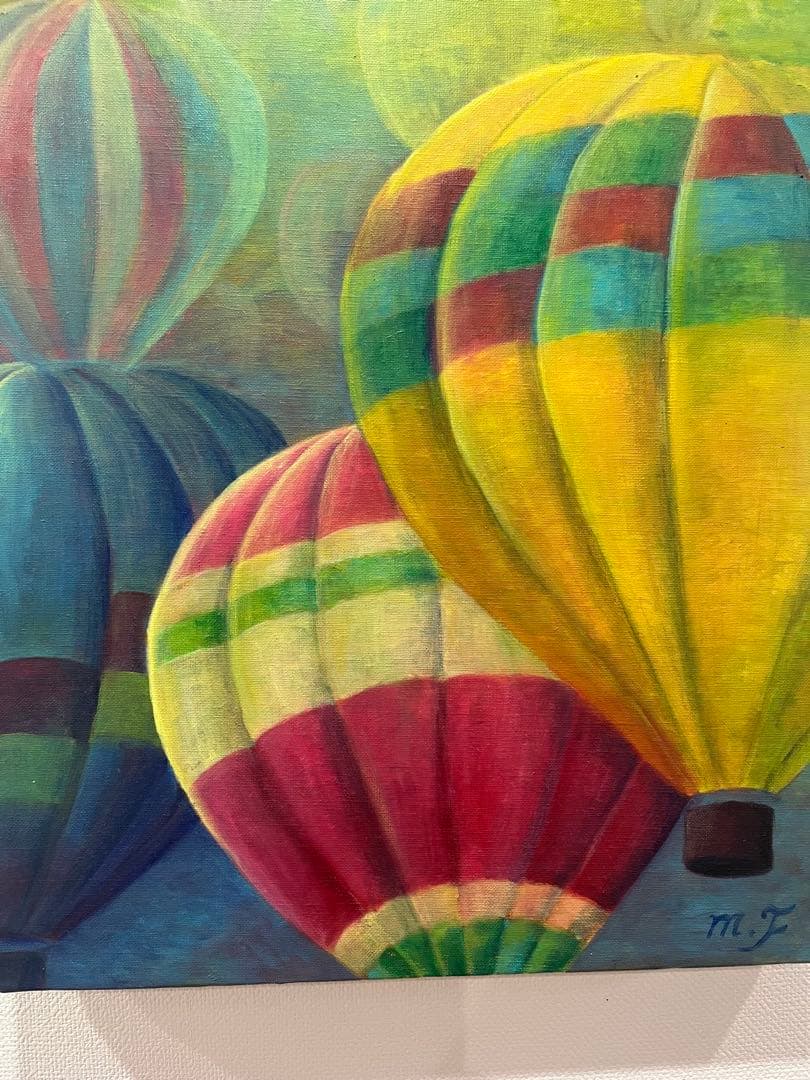 油彩画　気球