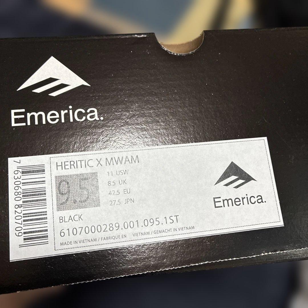 マンウィズ　爪痕デザイン ブラックスニーカー　EMERICA 27.5