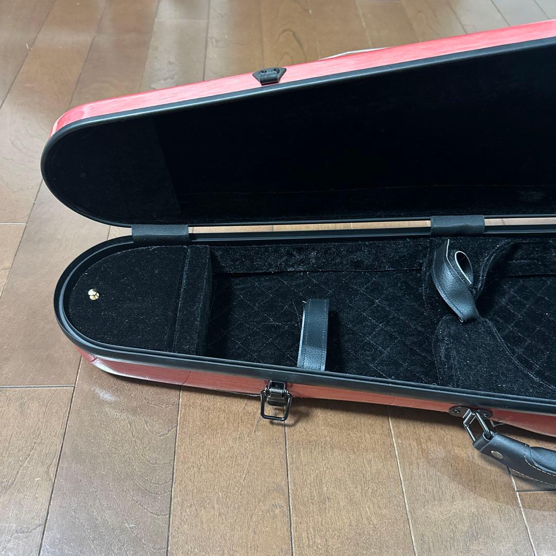 バイオリンケース 赤 ストラップ付き　3/4