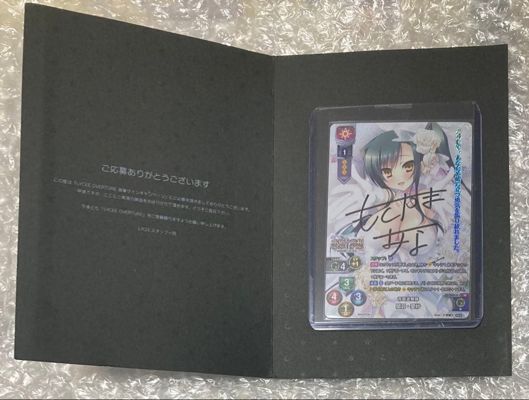 lycee リセ　恋姫†無双 関羽 愛紗　直筆サイン入りカード