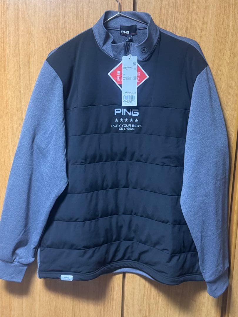 O*a様 【新品】PING ハーフジップシャツ ゴルフウェア　グレー×ブラック