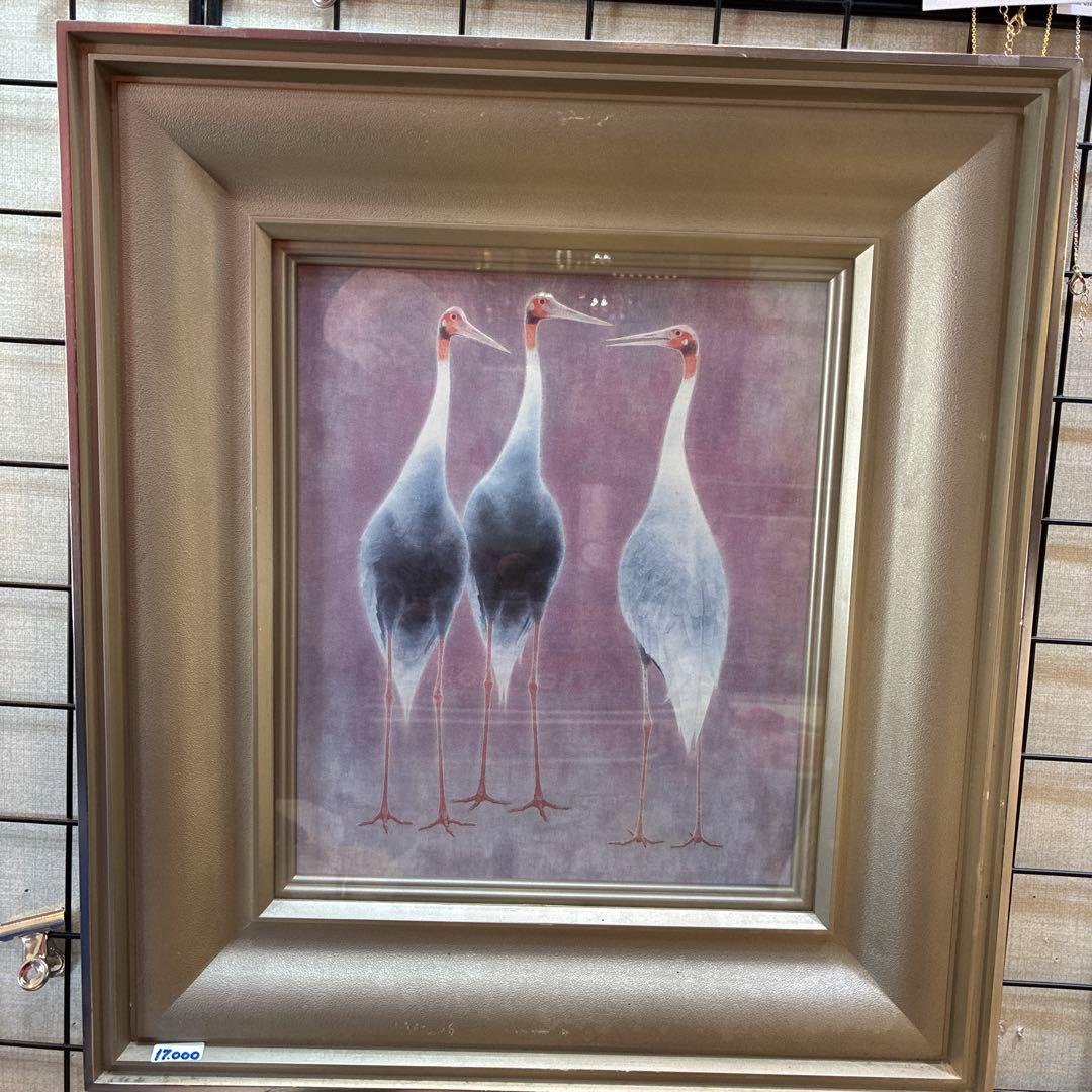 3羽のコウノトリ 水彩画風 アート