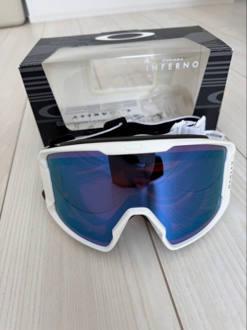 OAKLEY INFERNO 熱線ゴーグル ホワイト/ブルー 箱付き