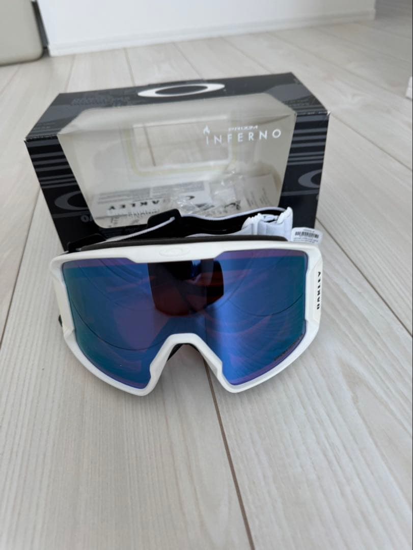 OAKLEY INFERNO 熱線ゴーグル ホワイト/ブルー 箱付き