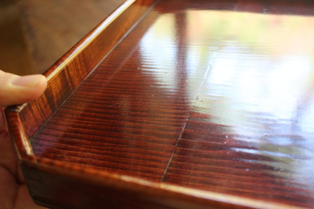 ぞのさま専用！時代拭き漆の映える脚付隅切り四方膳3点（検輪島塗春慶塗お膳お盆