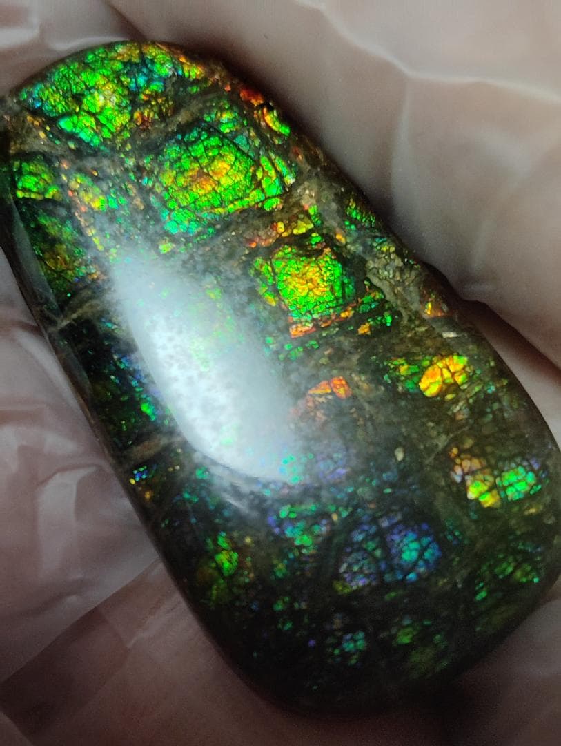 アンモライト　ルース　最後の画像２枚裏面発色　24-0735 39000