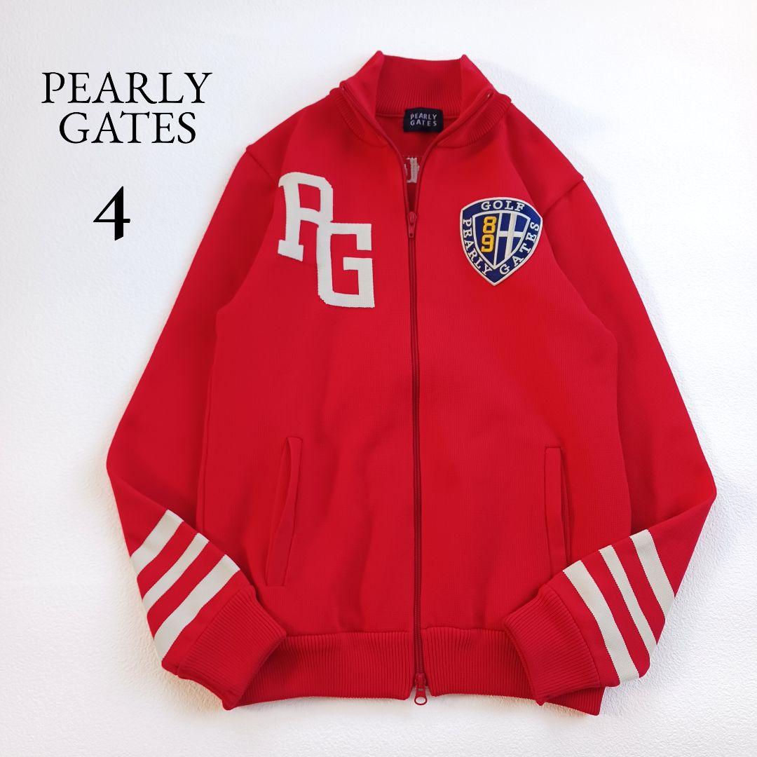 極美品♬パーリーゲイツ　ニットジャケット　ジップアップ　ハイネック　赤　サイズ4