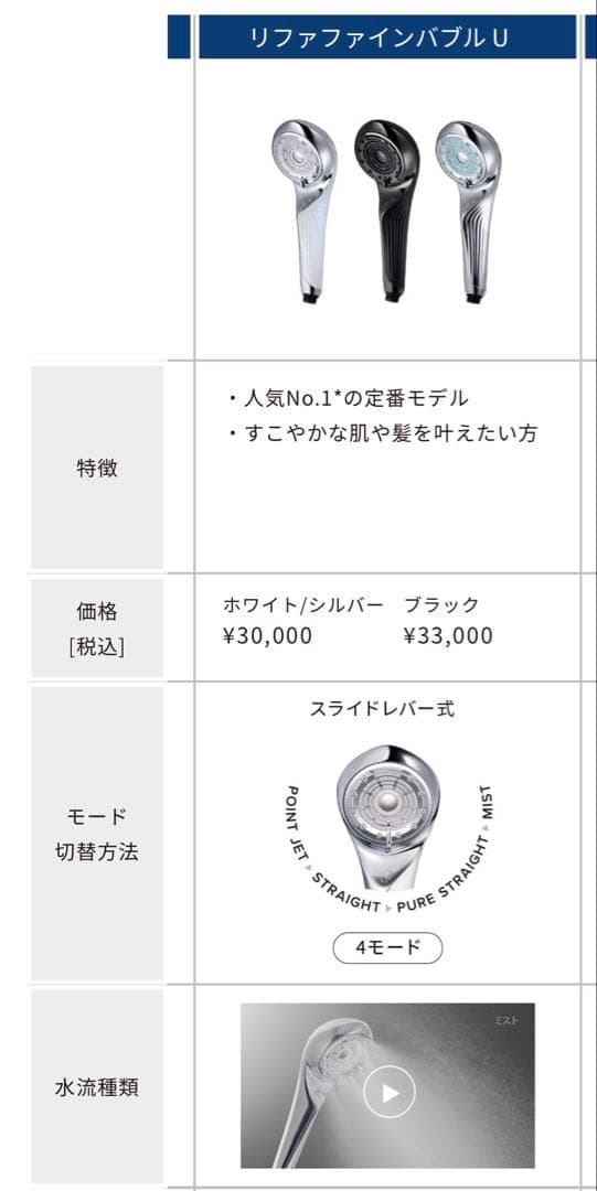 ぶらっくでびる～　ReFa ファインバブル u シャワーヘッド　シルバー