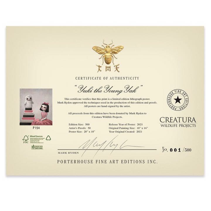 MARK RYDEN Yuki The Young Yak サイン入り ポスター