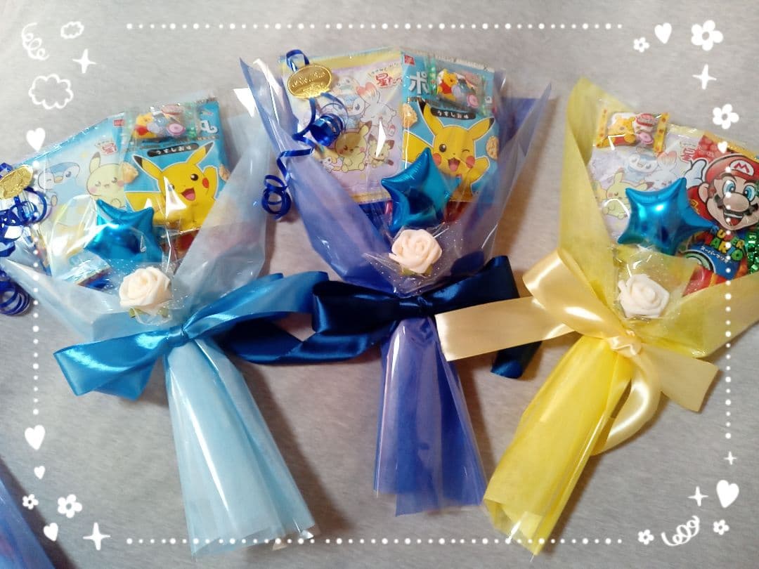 お菓子ブーケ　 マリオ　誕生日　結婚式　ウェディング発表会　発表会　リングガール