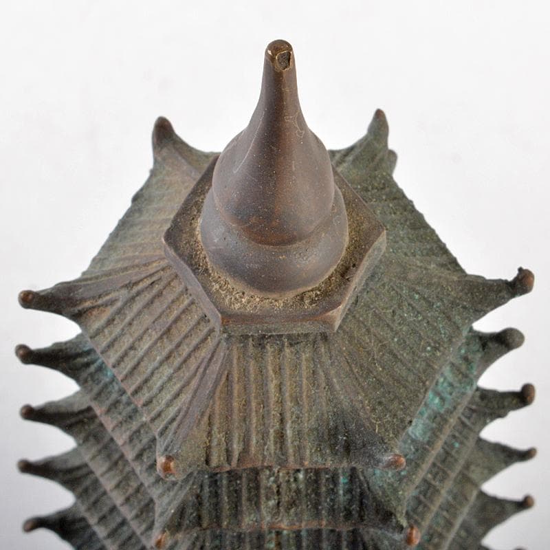 仏教美術　古銅　仏塔　置物　高さ約29cm　M　R6245