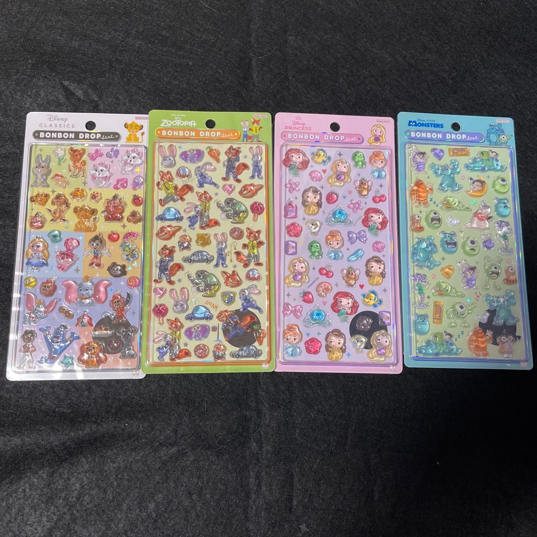 正規品　ディズニー　ボンボンドロップシール クラシック　プリンセス　ズートピア