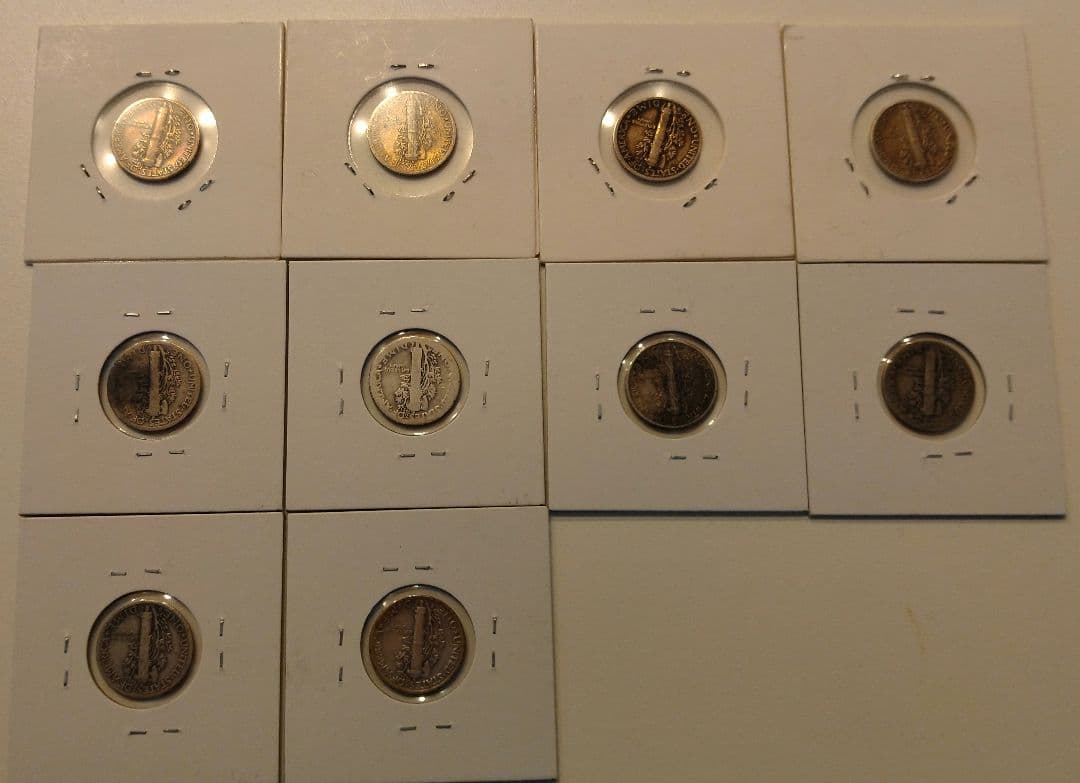 アメリカ　マーキュリーダイム10枚