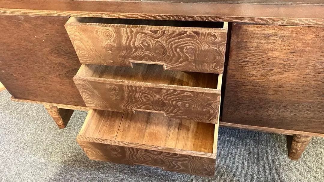 カリモク風 キャビネット サイドボード ディスプレイ 北欧 アンティーク レトロ