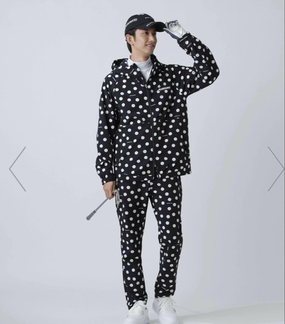 新作今期パーリーゲイツPeストレッチサッカー フルジップフーディランダムドット柄