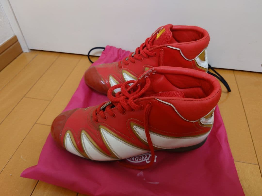 ジャガーズ レッド ハイカット スパイク 両足タフトー加工 28cm