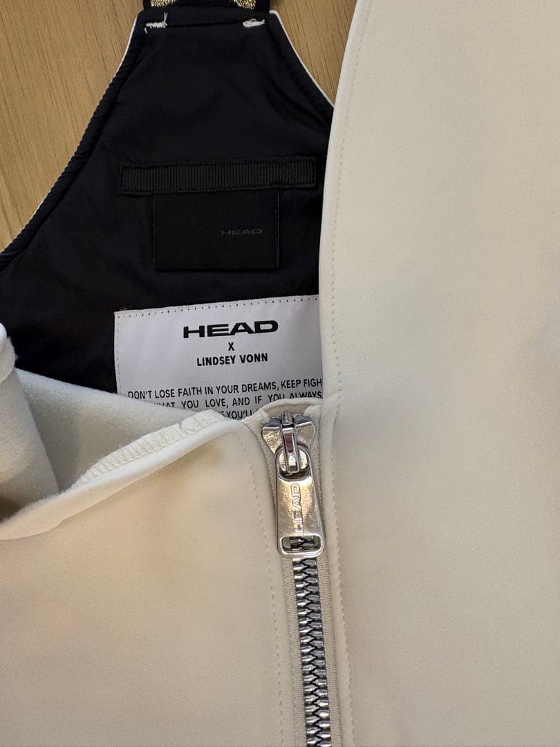 HEAD ホワイト サロペット スキーウェア M