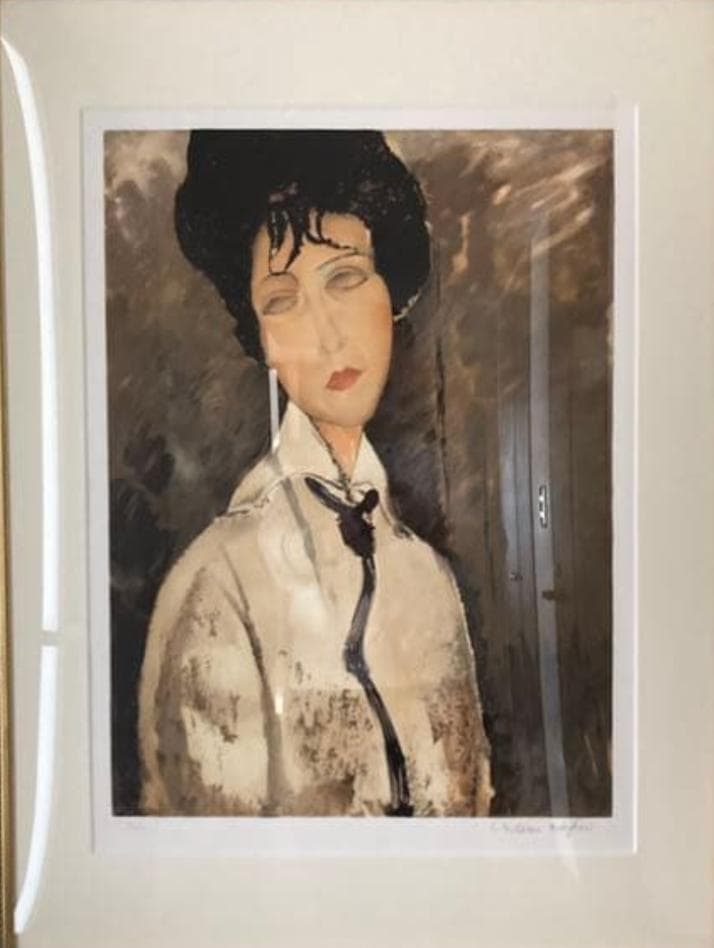 人物画 ブラウン系 フレーム付き