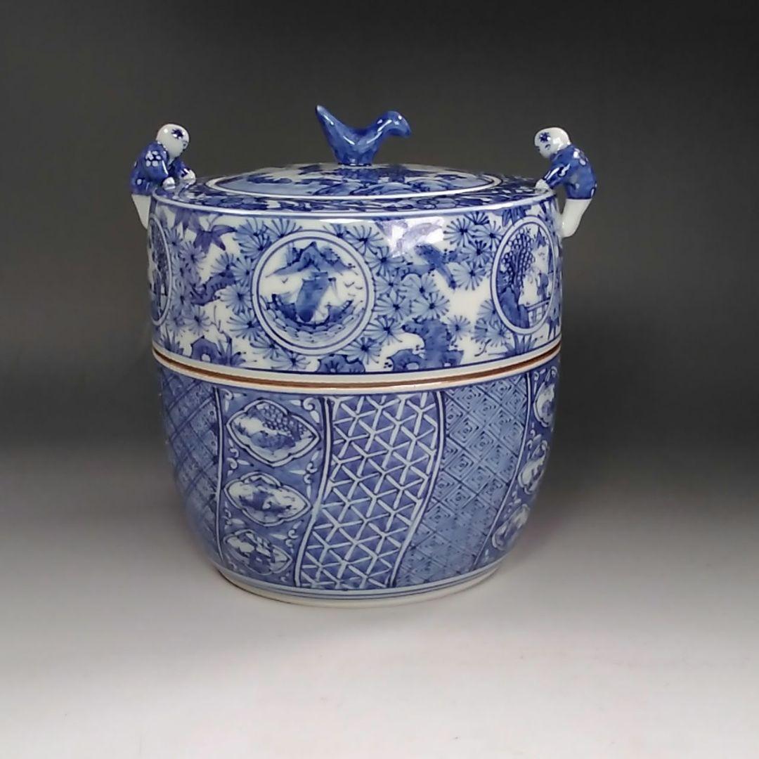 イ826 水指『平安　高野昭阿弥造』『祥瑞　二閑人水指　替蓋付　共箱』茶道具