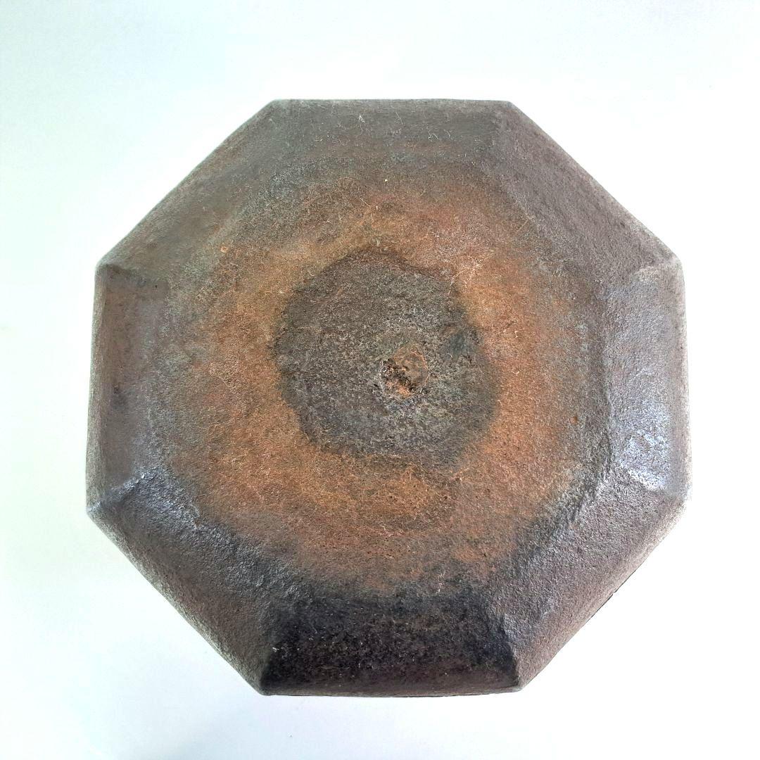 茶釜 八角釜 風炉釜 銘有 釜環付 茶道具 L135