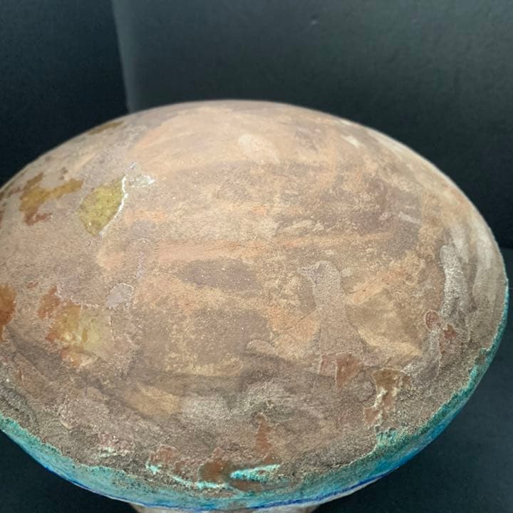 ペルシャ陶器 藍彩壷　ペルシャ　土器　彩文土器　古代土器　須恵器　古陶磁器