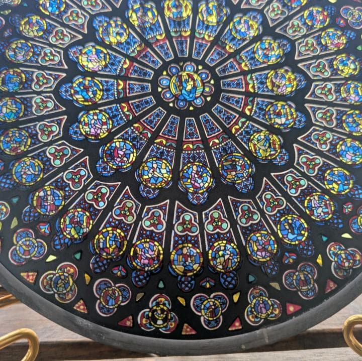 グラスマスターズ社 ノートルダム大聖堂 バラ窓 ステンドグラス 16.7cm