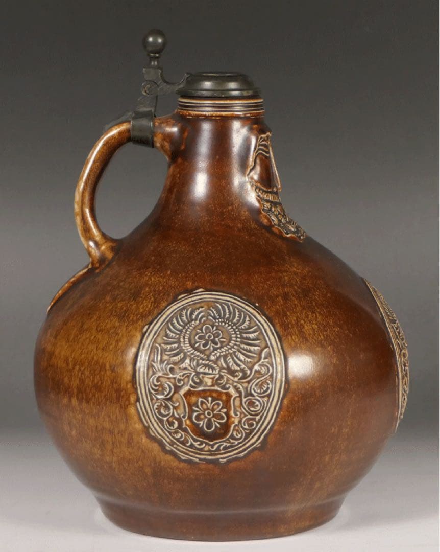 【ドイツ 塩釉 髭徳利 】びけ徳利 民芸 民藝 柳宗悦 陶磁器 ワインデカンター