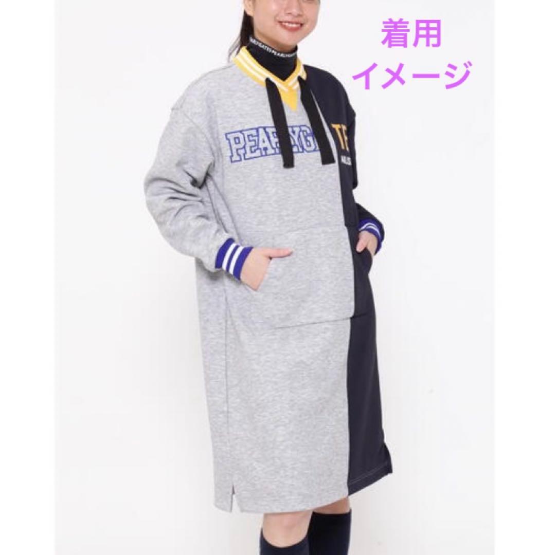 パーリーゲイツ　ゴルフ　ワンピース　グレー　紺黄　秋冬　裏起毛　レディース　美品