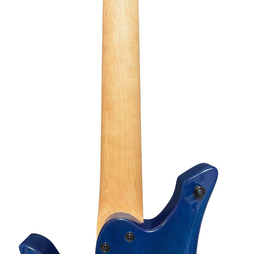 ヘッドレス 5弦エレキベース ブルーグラデーション アクティブ仕様 多弦ベース