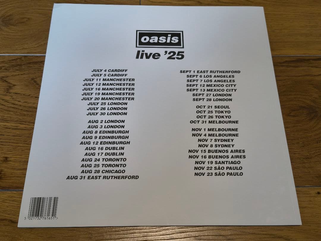 オアシス oasis live '25 パンフレット ショッパー