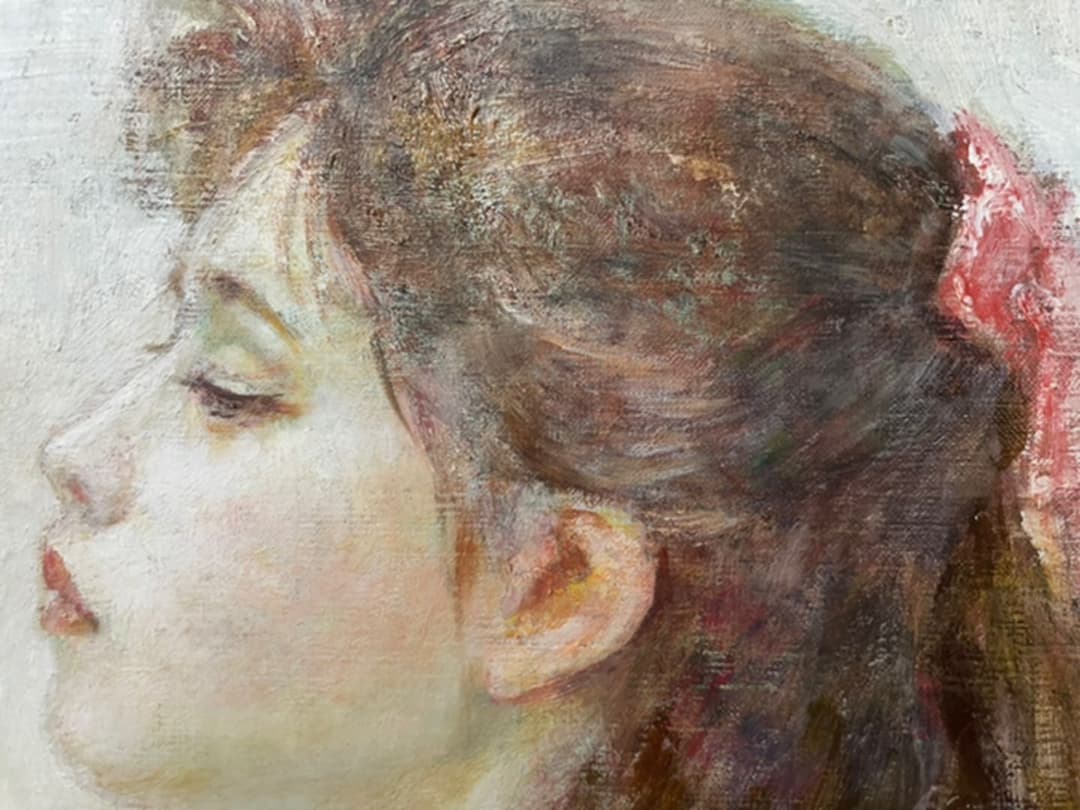 小川 巧『想春』油彩 カンヴァス F4 原画 真作保証 1点物