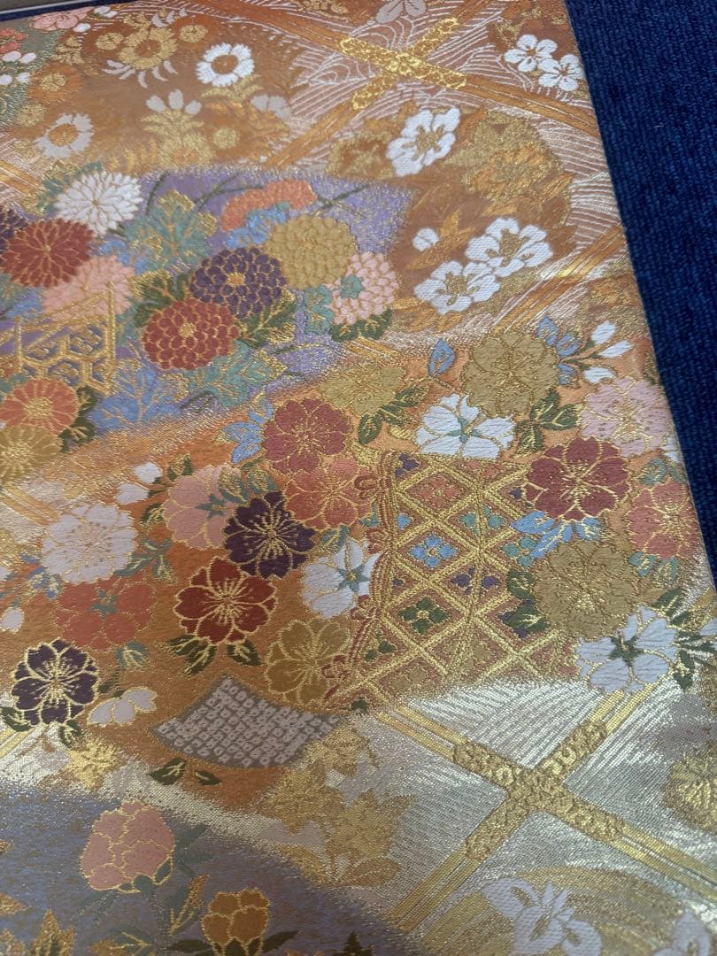 2678袋帯 古代彫金紋 西陣織 金糸　高級上質上品　約440cm 未使用