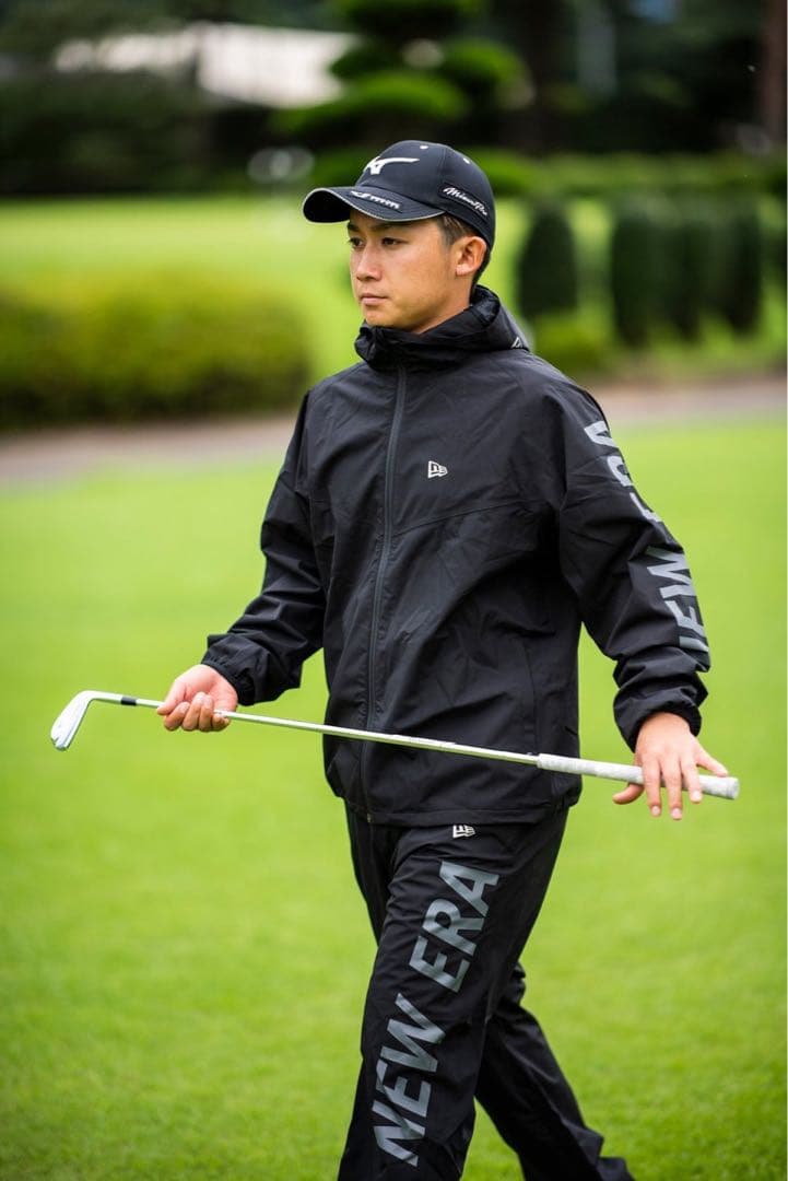 ★セットアップ★ ニューエラゴルフ レインウェア（ジャケット&パンツ） 黒 L
