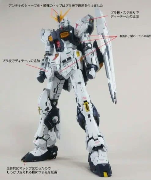 完成品 RG νガンダム 塗装 改修 改造 ダブルフィンファンネル拡張ユニット