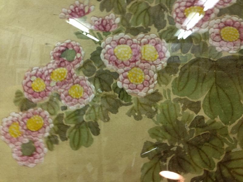 ★古美術！　朱印『光琳』 額付 菊の図