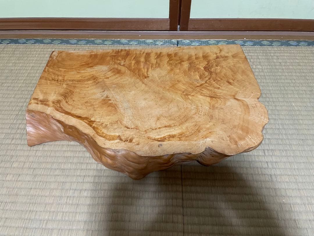 天然木 一枚板 花台 飾り台 無垢材 ローテーブル けやき風