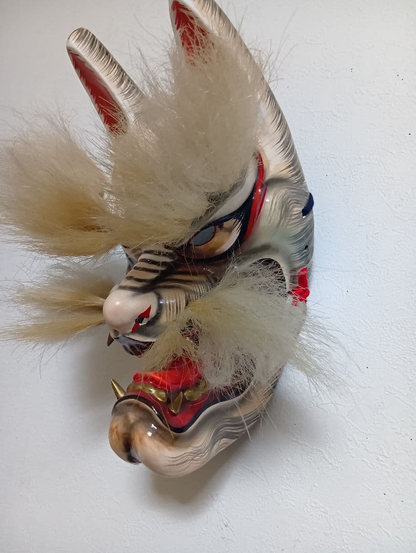 (最終値下げ)石見神楽面 柿田勝郎作 狐面 神楽面 伝統芸能