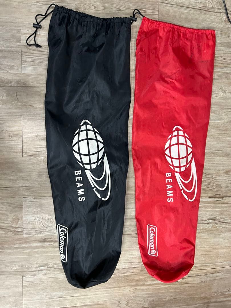 【希少モデル】Coleman × BEAMS コラボチェア ペイズリー赤&黒