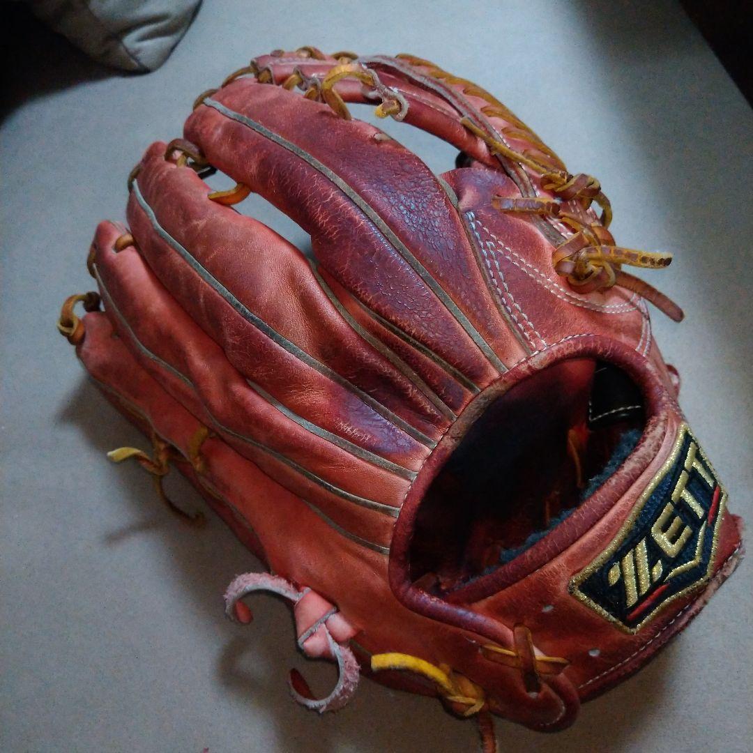 ZETT 赤 硬式グローブ 外野手用