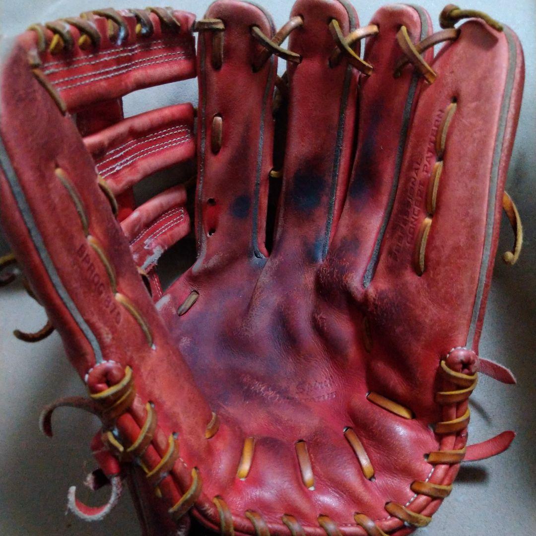 ZETT 赤 硬式グローブ 外野手用