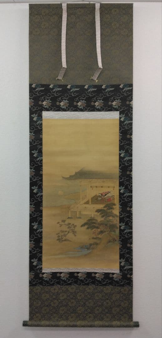 土佐光貞（隠し落款：光貞）美人画　歌仙図　浮世絵／絹本 掛軸　表装交換済