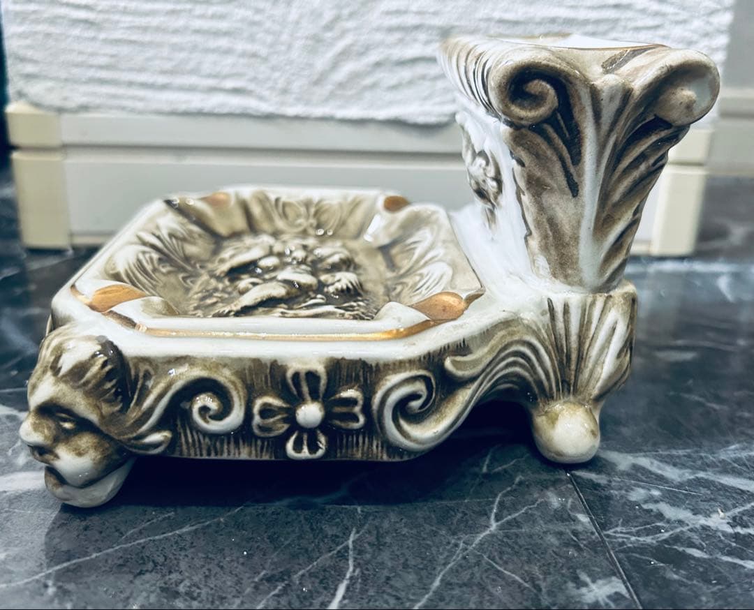 70'R.Capodimonte ashtray setカポディモンテ陶器製灰皿
