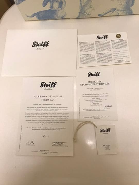 ドイツシュタイフ社　限定1500体　2013年ジュールジャングルテディベア　美品