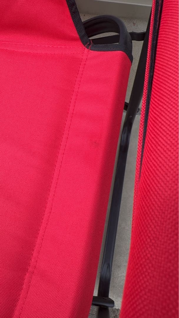 【★限定価格★】Colemanサイドテーブル付デッキチェアST(レッド)2脚