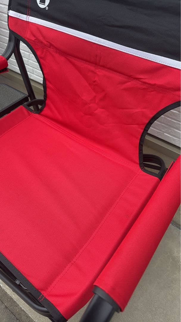 【★限定価格★】Colemanサイドテーブル付デッキチェアST(レッド)2脚