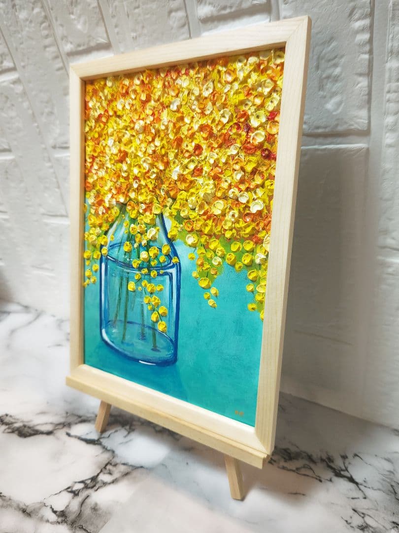 油絵 絵画 フサアカシア【A4】