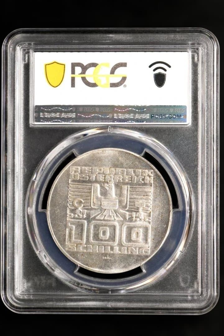 ⭐️PCGS MS66 1978 オーストリア 100Sch銀貨 フィラッハ