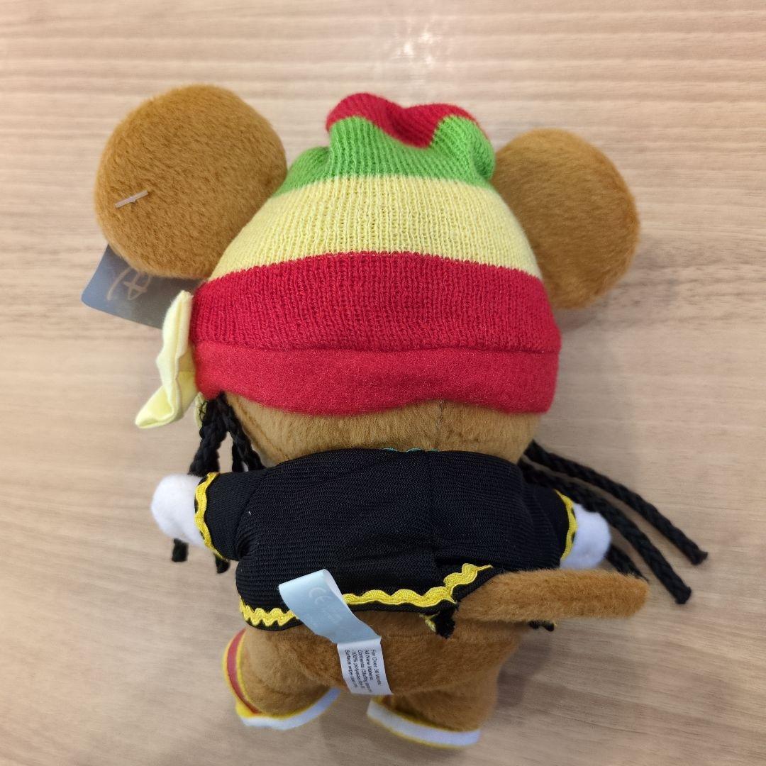 disney ミッキーマウス　ドレッドミニーロゴ帽子着マウス ラスタ風ぬいぐるみ
