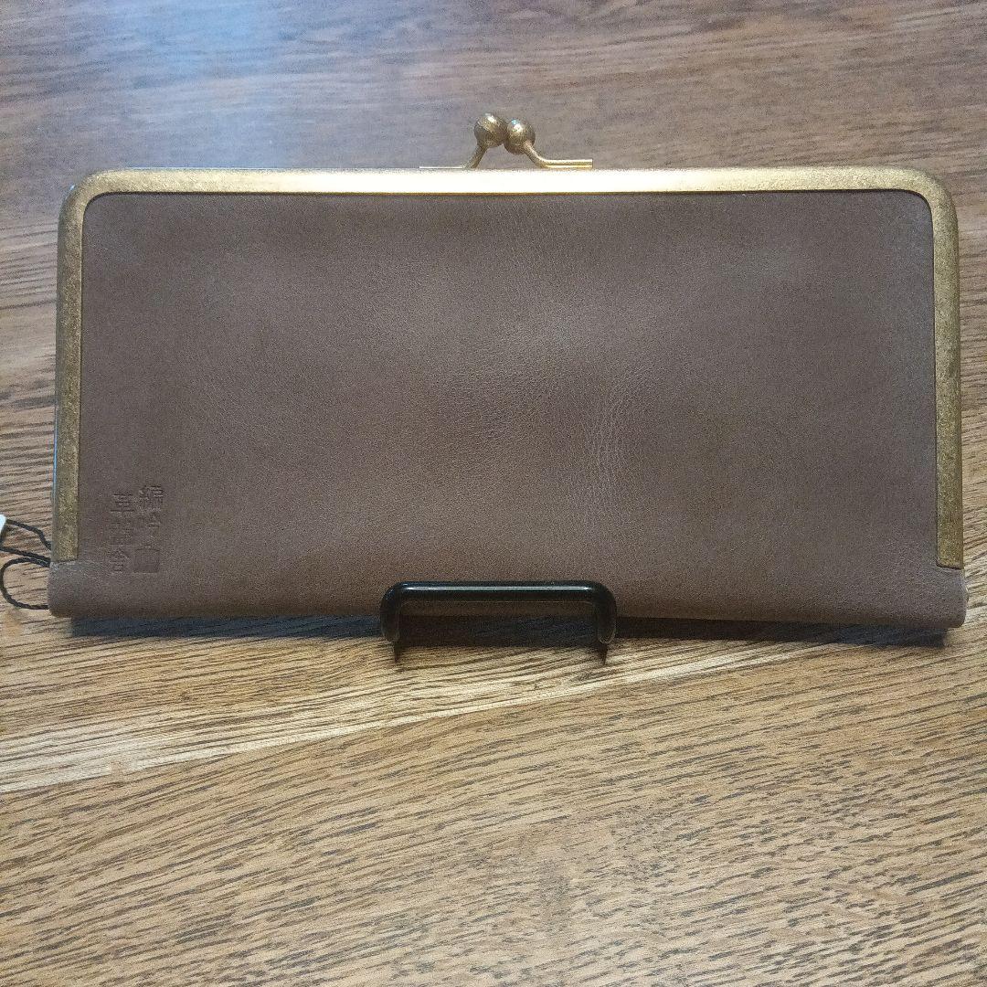 編吟革盤舎　ペンギンカバンシャ　二本差し本革がまぐちペンケース