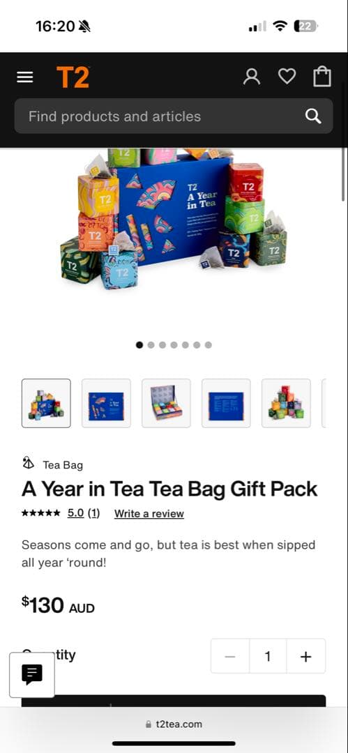 T2 A Year in Tea ギフト 120ティーパック　オーストラリア